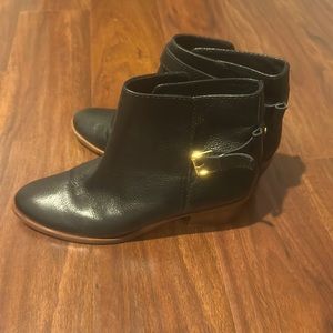 Kate Spade black leather booties